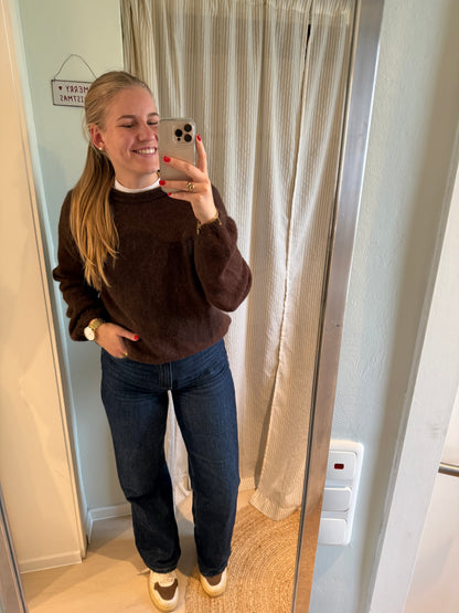 Strickpullover Rundhals chocolate