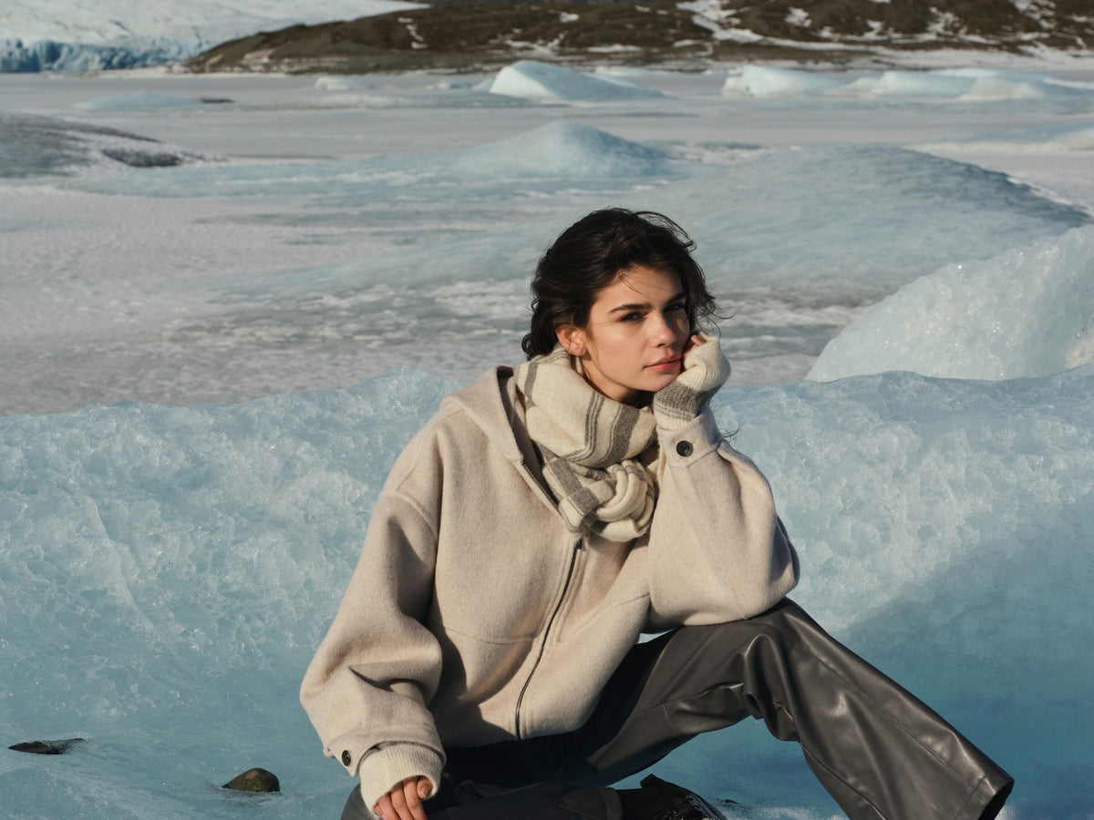Oversized Jacke aus Wollmischung | Pure Cashmere Grey Melange