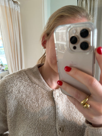 Bomber-Strickjacke beige