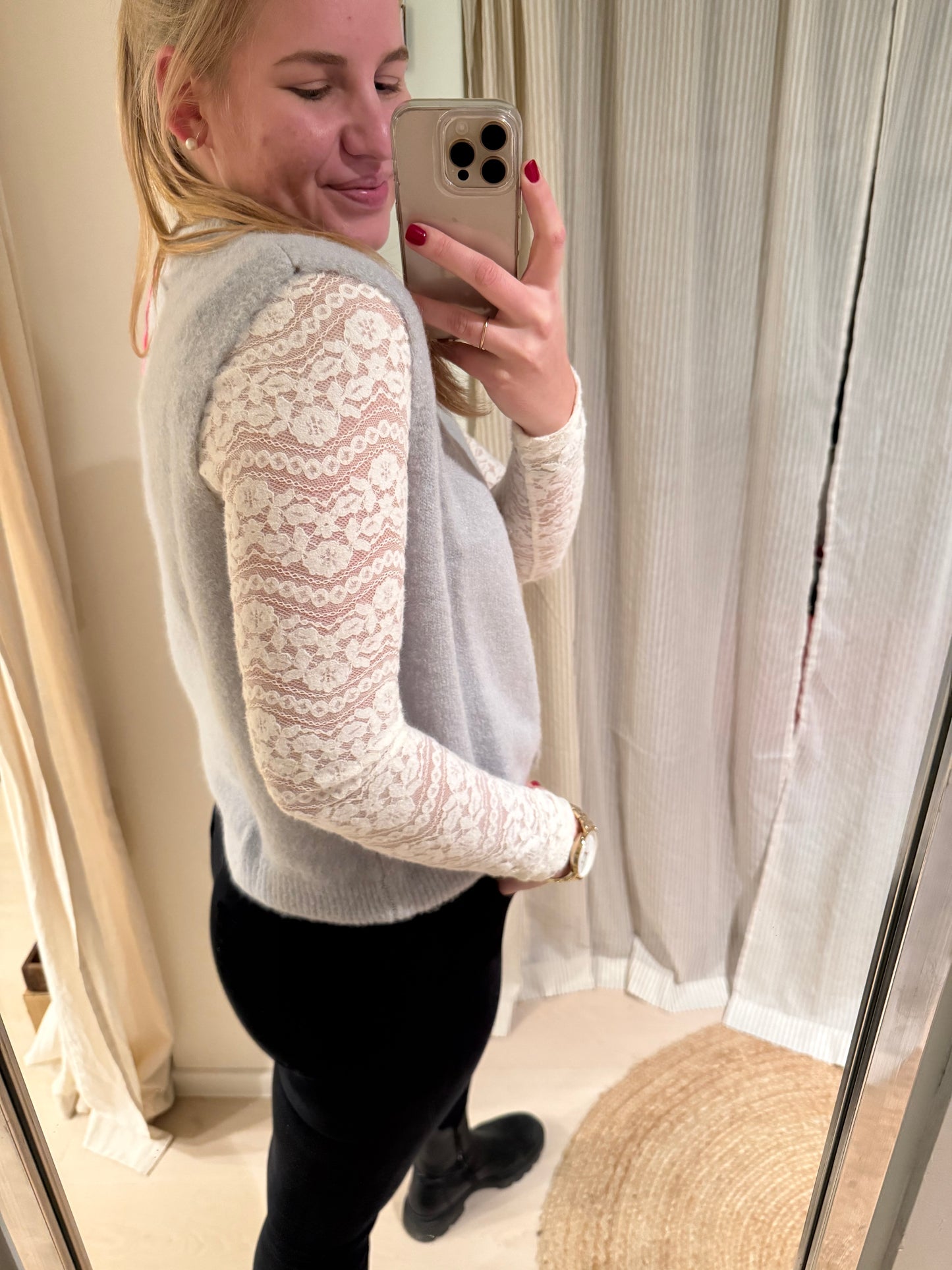 Strick-Weste hellgrau