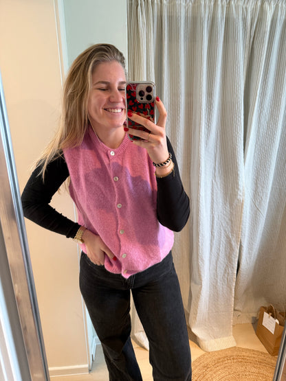 Strick-Weste pink