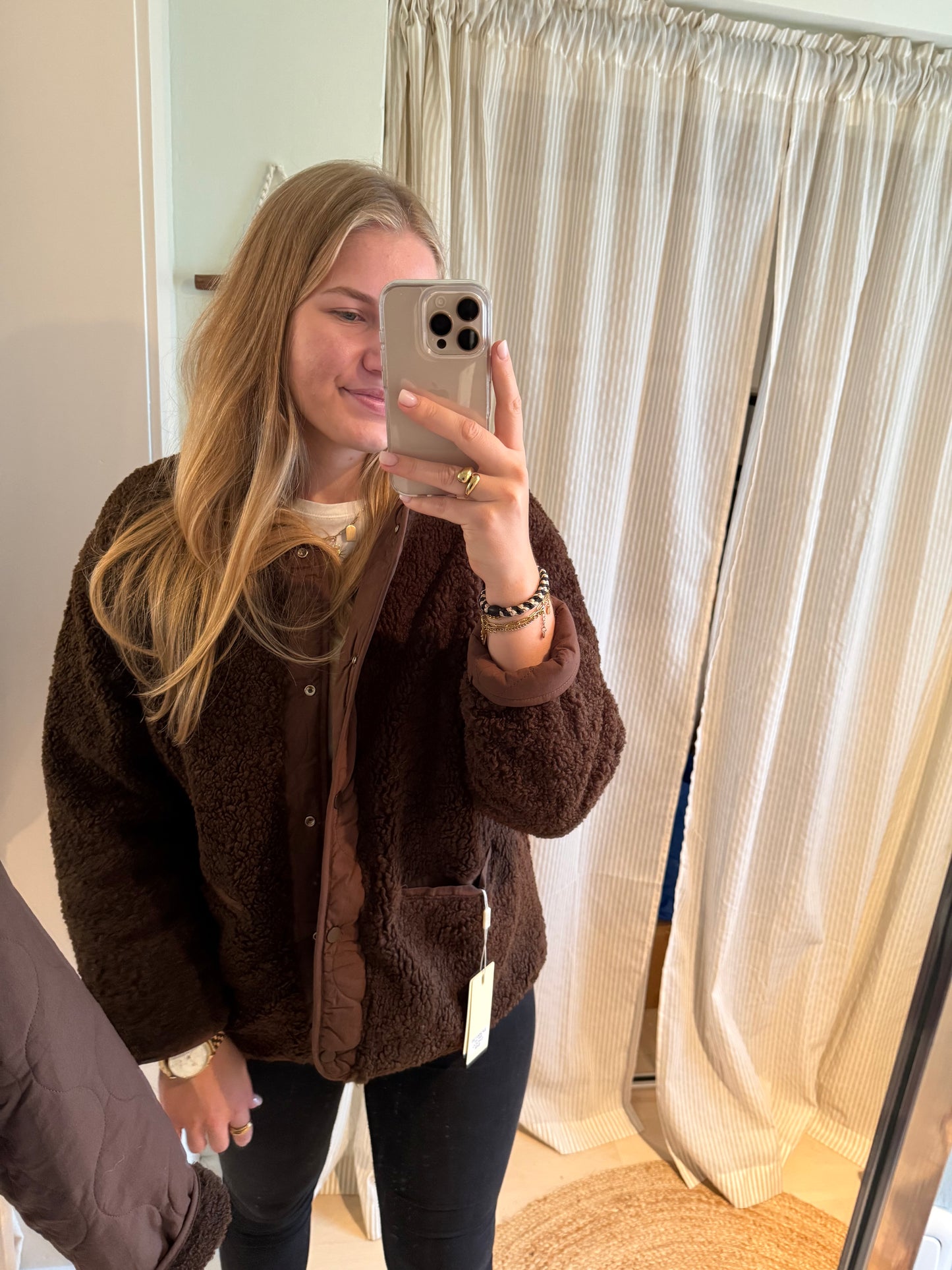 Teddy-Wendejacke chocolate