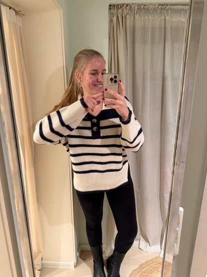 Strickpullover dunkelblau/weiss