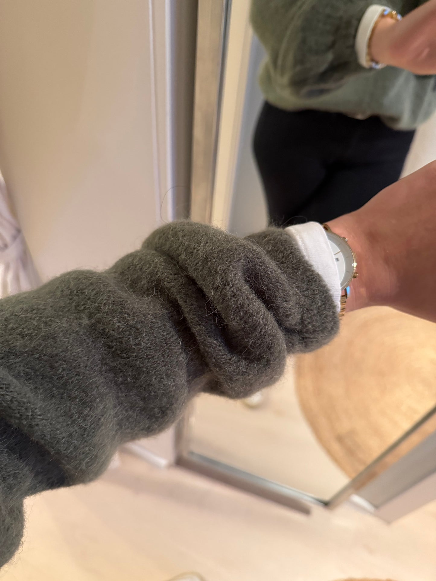 Strickpullover Rundhals khaki