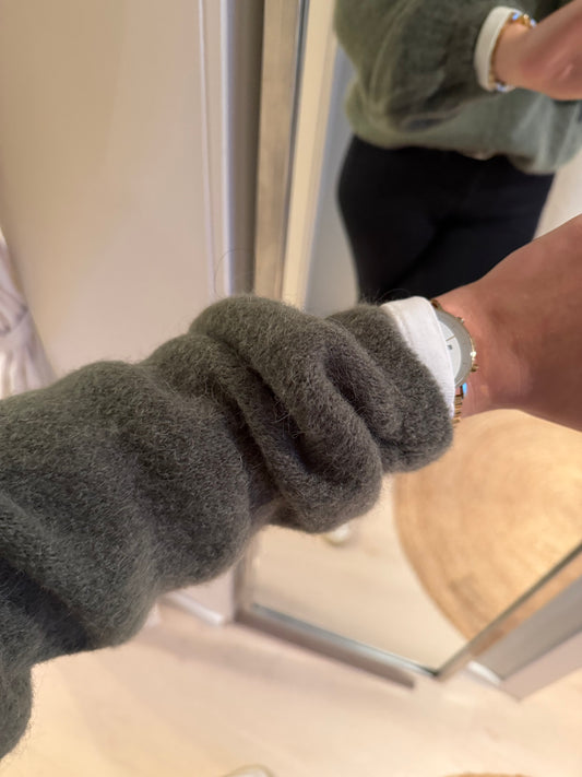 Strickpullover Rundhals khaki