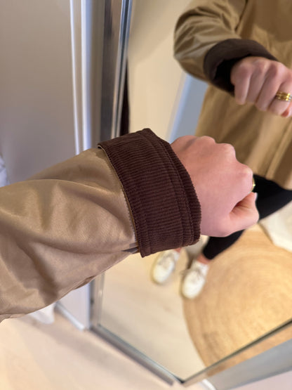 Cord-Wendejacke chocolate/beige