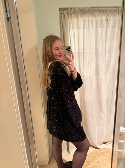Pailletten Kleid mit Schleife