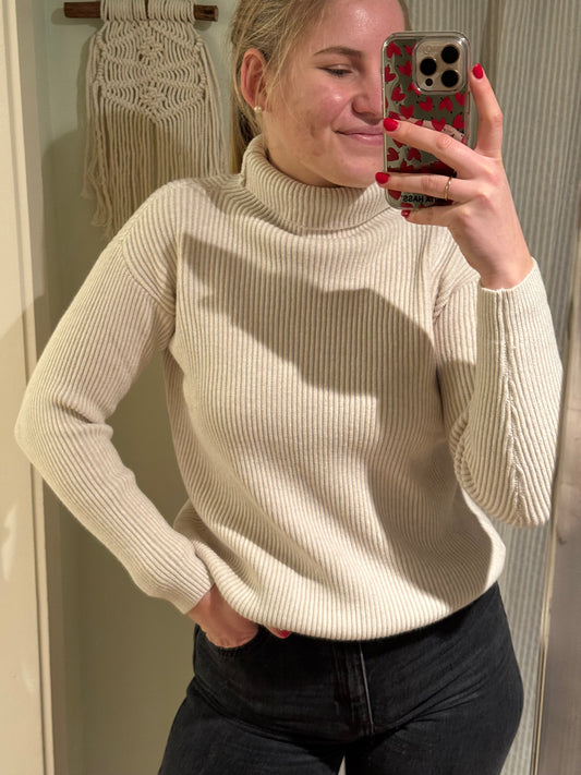 Strick-Rollkragen offwhite