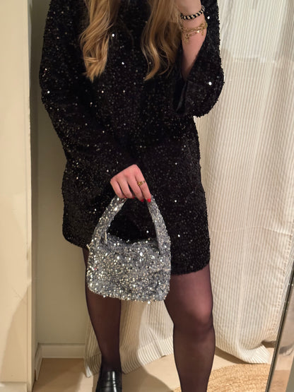 Tasche mit Pailletten | Silber