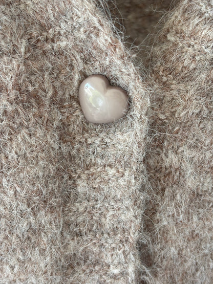 Strickjacke mit V-Ausschnitt und Patch