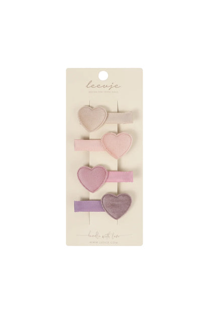 Haarklammern | velvet hearts 4er Set