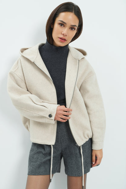 Oversized Jacke aus Wollmischung | Pure Cashmere Grey Melange