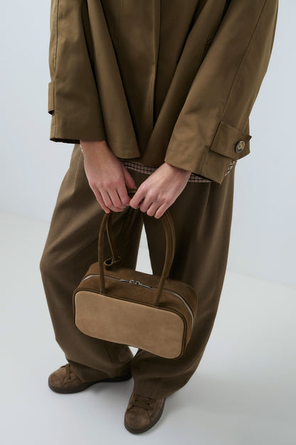 Trenchcoat Jacke in A-Linie | Teak Brown Melange