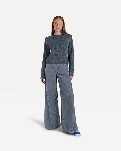 Strickoberteil Suzanne | Dark Grey Melee
