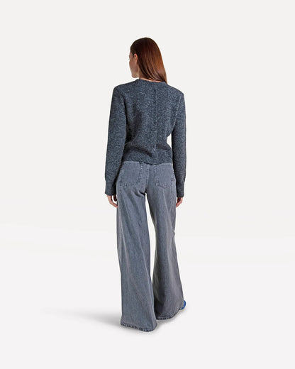 Strickoberteil Suzanne | Dark Grey Melee