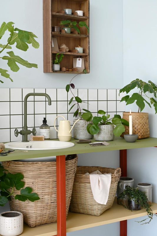 Kerzenhalter schüsselförmig staubig grün