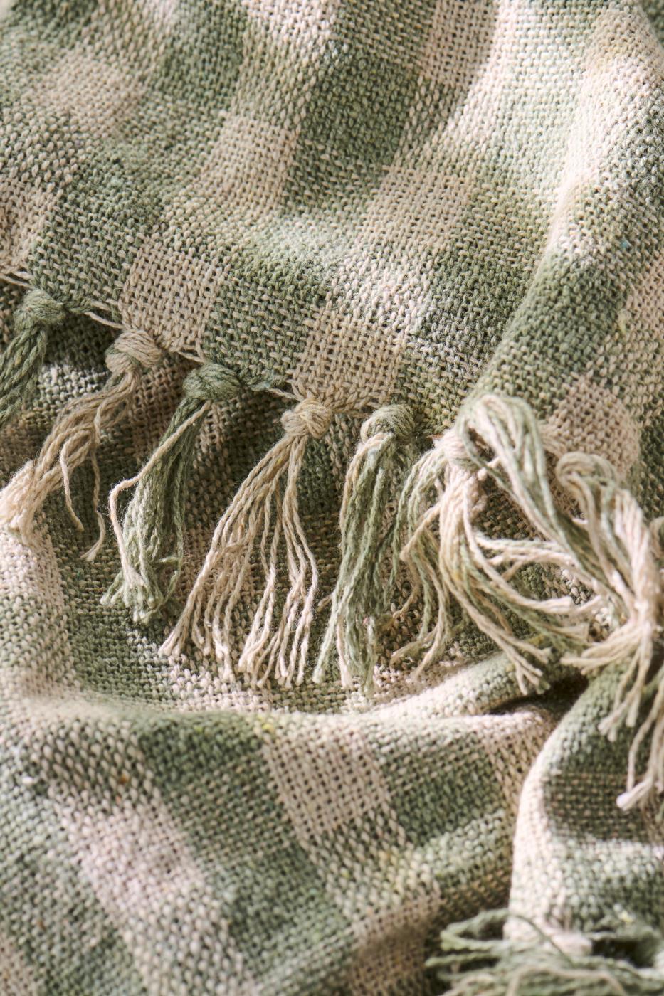 Plaid | staubgrüne Karomuster