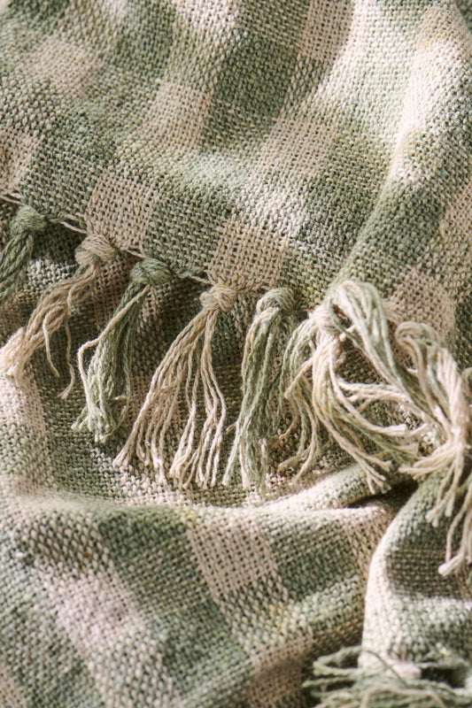 Plaid | staubgrüne Karomuster