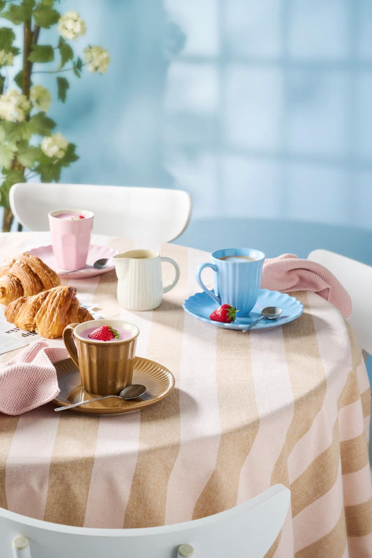 Tischdecke Linus | braun/rosa gestreift