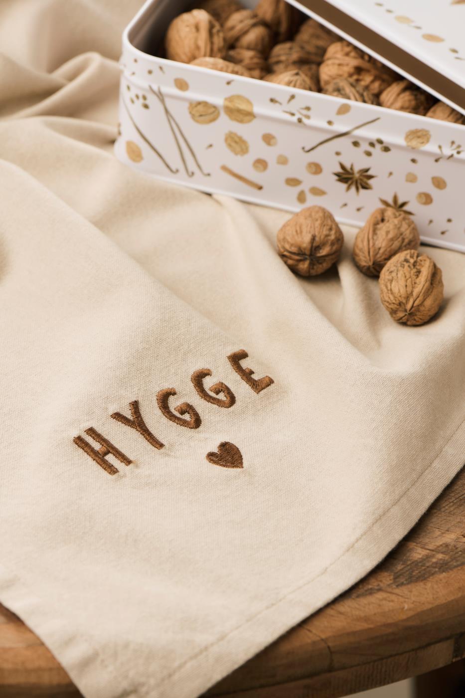 Geschirrtuch Hygge leinenfarbig