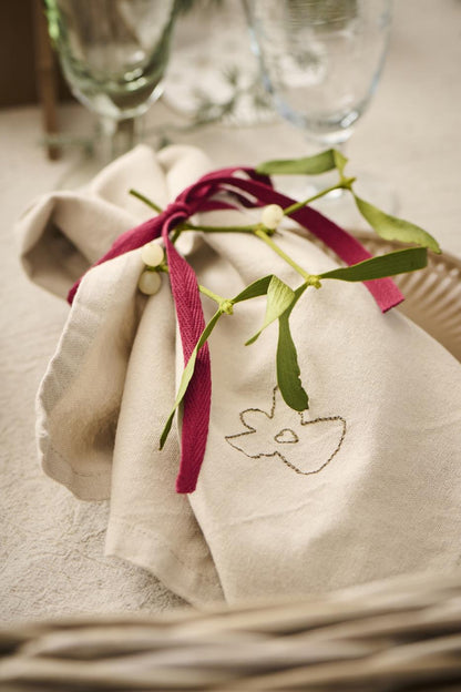 Stoffserviette Engel leinenfarbig