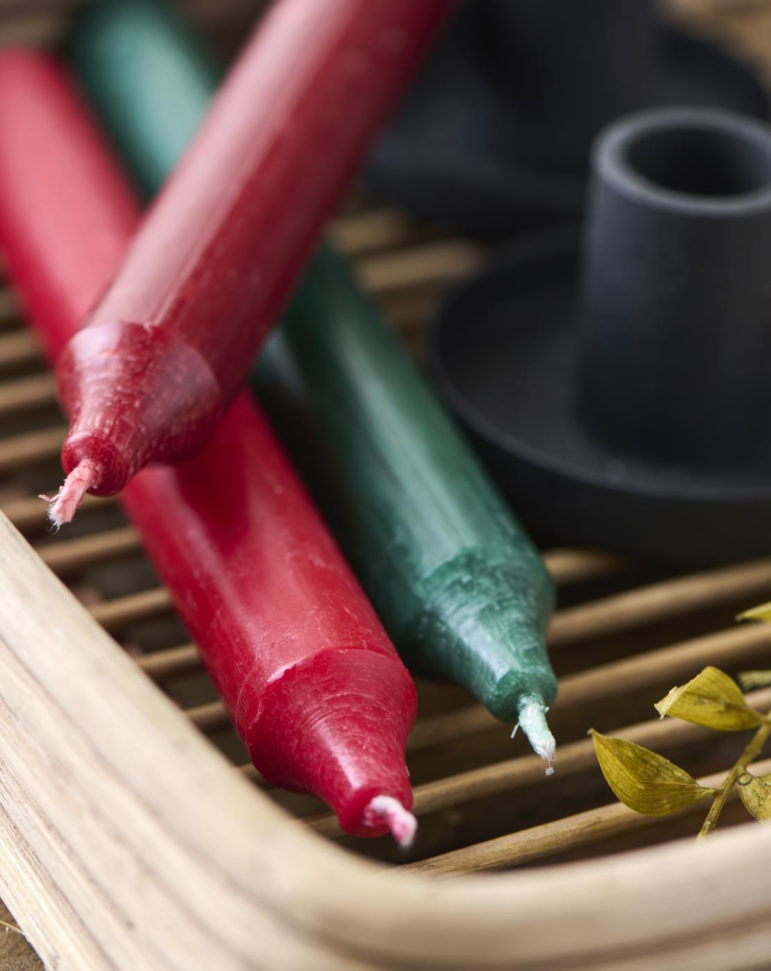 Stabkerze rot rustikal Ø:2,2