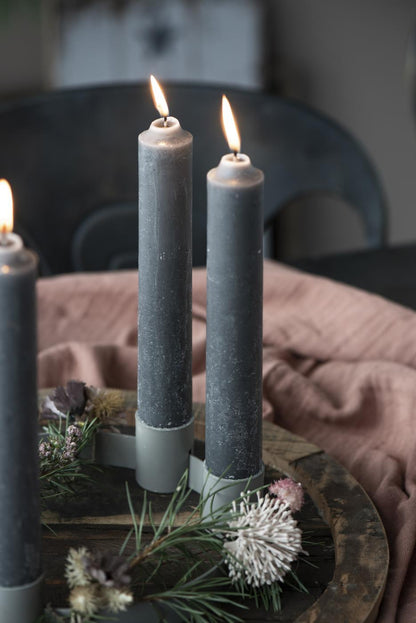Stabkerze grau rustikal Ø:2,2