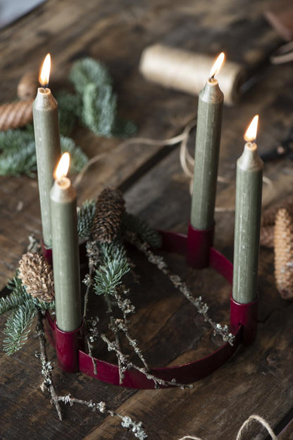 Stabkerze waldgrün rustikal Ø:2,2