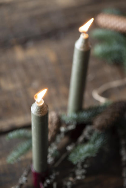 Stabkerze waldgrün rustikal Ø:2,2