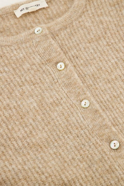 Beiger Cardigan mit Knöpfen