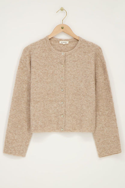 Beiger Cardigan mit Knöpfen