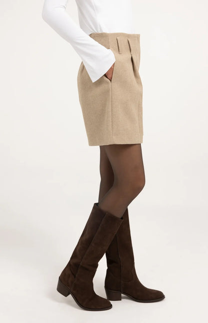 Shorts aus Melange | Beige Melange