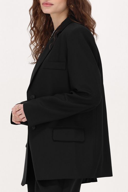 Schwarzer Blazer mit Schlitz