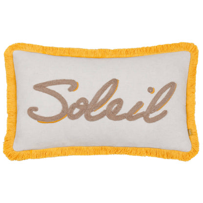 Besticktes Kissen Soleil | gelb