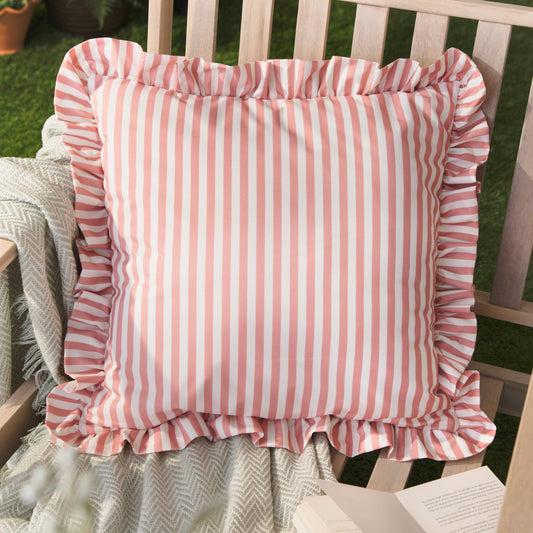 Outdoorkissen Millie mit Rüschen | pink