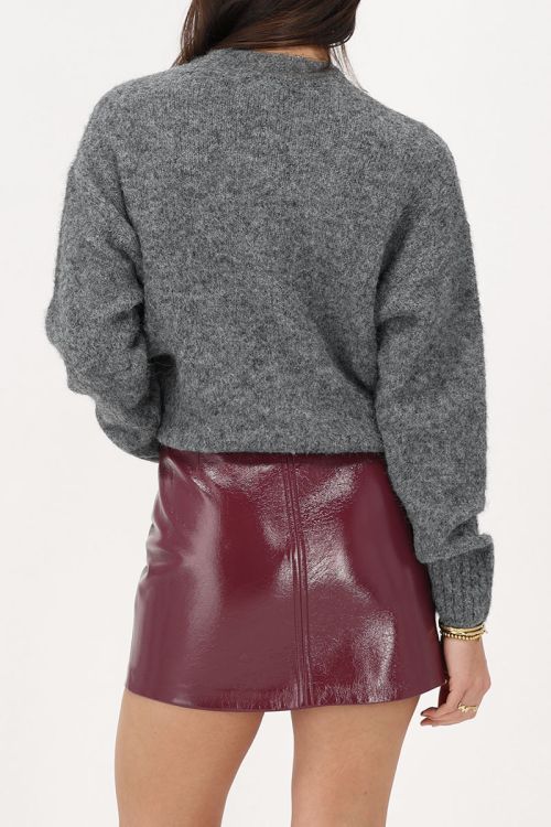 Grauer Oversized Strickpullover