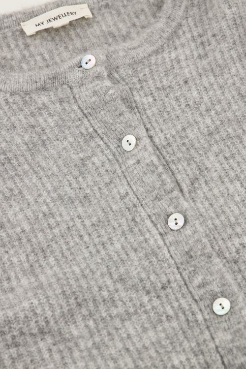 Grauer Cardigan mit Knöpfen