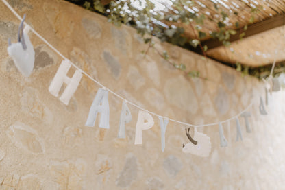 Girlande 'happy birthday' in blue