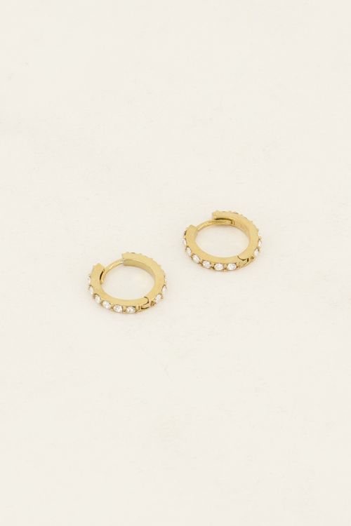 Ohrringe mit kleinen Steinchen | Gold