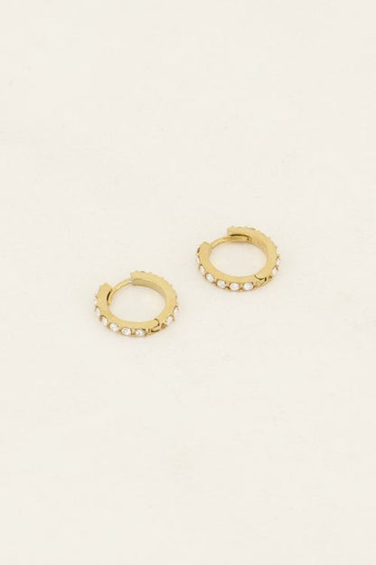 Ohrringe mit kleinen Steinchen | Gold