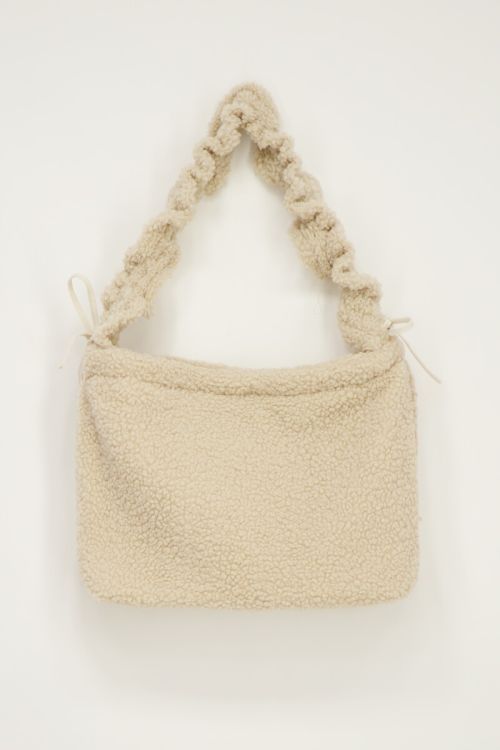 Teddyshopper mit Rüschenband, Beige