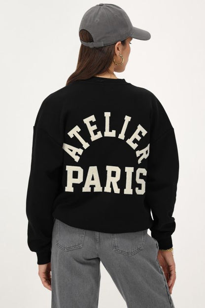 Schwarzes Sweatshirt "Atelier Paris"