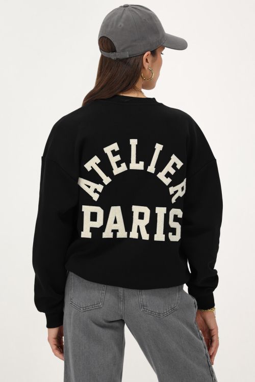 Schwarzes Sweatshirt "Atelier Paris"