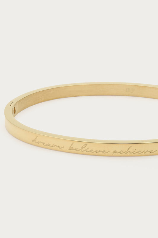 Bold Armreif "Dream believe achieve" | Gold