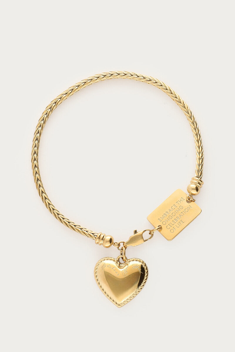 Bold Armband mit Herzförmigen Anhänger | Silber & Gold