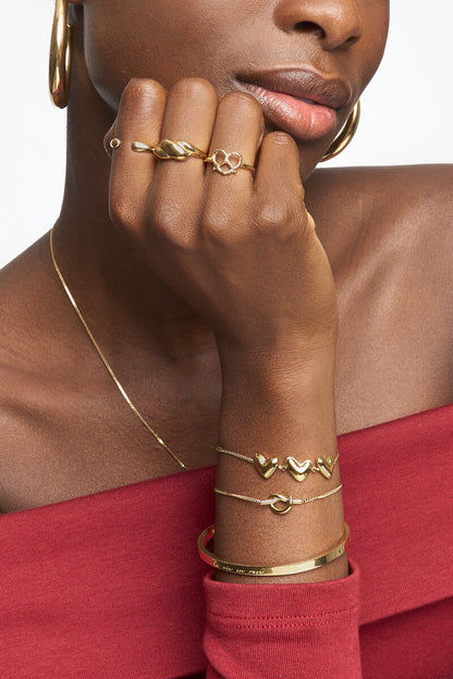 Bold Armband mit Herzen | Silber & Gold