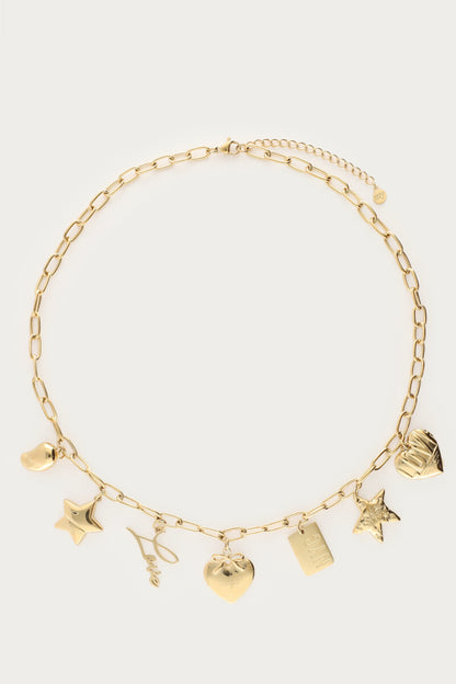Bold Gliederkette mit Charms | Silber & Gold