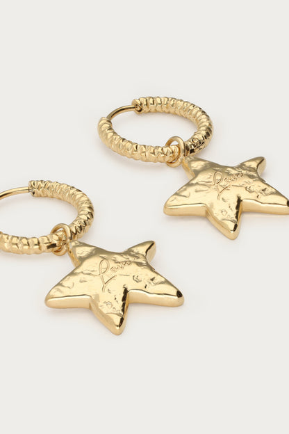 Bold Creolen mit Stern | Gold