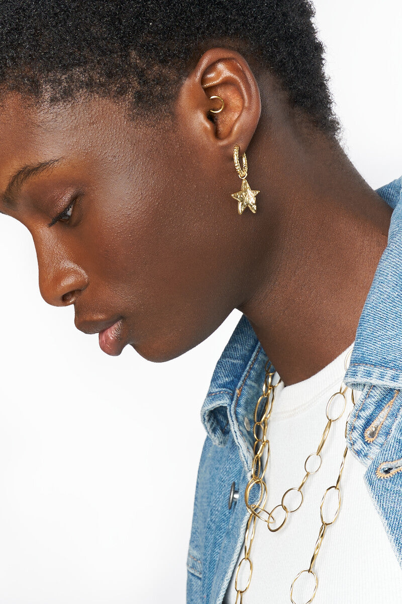 Bold Creolen mit Stern | Gold