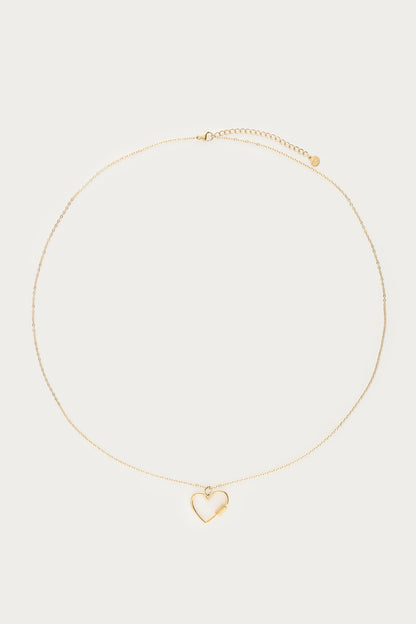 Bold lange minimalistische Kette mit Herz | Silber & Gold